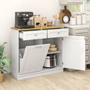 Kitchen Tilt Out Trash Cabinet with 2 Drawers and Adjustable Shelf
