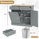 Kitchen Tilt Out Trash Cabinet with 2 Drawers and Adjustable Shelf