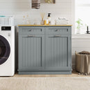 Kitchen Tilt Out Trash Cabinet with 2 Drawers and Adjustable Shelf