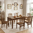Rubber Wood Dining Chairs Set of 4 with Cushioned Seats
