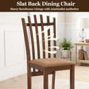 Rubber Wood Dining Chairs Set of 4 with Cushioned Seats