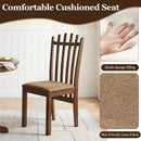 Rubber Wood Dining Chairs Set of 4 with Cushioned Seats