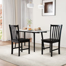 Rustic Dining Chairs Set of 2 Wooden Kitchen Chairs with Slat Tilt Backrest