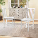 Rustic Dining Chairs Set of 2 Wooden Kitchen Chairs with Slat Tilt Backrest