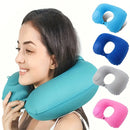 Portable Neck Pillow – Inflatable Flocking Travel Pillow