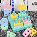 Montessori Wooden Building Blocks – Educational Color & Shape Toy