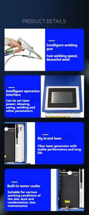 Water Cooled 1500W Mini Laser Welder Stainless Steel Aluminum Iron Portable Handheld Fiber Welding Machine