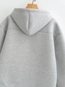 Zip Up Hoodies Women – Oversized Autumn Hooded Sweatshirt