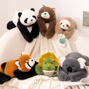 Kawaii Forest Animal Plush Doll – Soft Long-Arm Raccoon & Panda