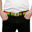 Aquaman Logo Full Color Black Yellow Seatbelt Belt - Aquaman Rasta Webbing