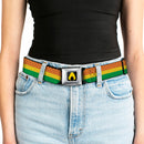 Aquaman Logo Full Color Black Yellow Seatbelt Belt - Aquaman Rasta Webbing