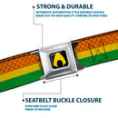 Aquaman Logo Full Color Black Yellow Seatbelt Belt - Aquaman Rasta Webbing