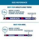 BD Wings Logo CLOSE-UP Full Color Black Silver Seatbelt Belt - 'MERICA/USA Silhouette Blue/White/Red Webbing