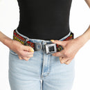 BD Wings Logo CLOSE-UP Full Color Black Silver Seatbelt Belt - Born to Raise Hell Red Webbing
