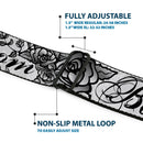 BD Wings Logo CLOSE-UP Full Color Black Silver Seatbelt Belt - Born to Blossom Black/White Webbing