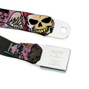 BD Wings Logo CLOSE-UP Full Color Black Silver Seatbelt Belt - Dead Men Tell No Tales Pink Webbing