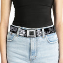 BD Wings Logo CLOSE-UP Full Color Black Silver Seatbelt Belt - Death Before Dishonor Black/White Webbing