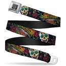 BD Wings Logo CLOSE-UP Full Color Black Silver Seatbelt Belt - Death Before Dishonor CLOSE-UP Black Webbing