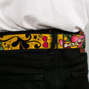 BD Wings Logo CLOSE-UP Full Color Black Silver Seatbelt Belt - Dad & Dad Yellow Webbing