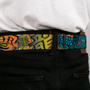 BD Wings Logo CLOSE-UP Full Color Black Silver Seatbelt Belt - Honor Tan Webbing