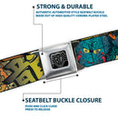 BD Wings Logo CLOSE-UP Full Color Black Silver Seatbelt Belt - Honor Tan Webbing