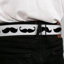 BD Wings Logo CLOSE-UP Full Color Black Silver Seatbelt Belt - Mustache Trio White/Black Webbing