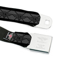 BD Wings Logo CLOSE-UP Full Color Black Silver Seatbelt Belt - BD Monogram2 Gray/Black Webbing