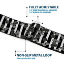 BD Wings Logo CLOSE-UP Full Color Black Silver Seatbelt Belt - Cherries Scattered/Vertical Stripe White/Black/Grays Webbing