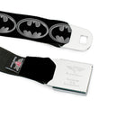 Batman Black Silver Seatbelt Belt - Batman Shield Black/Silver Webbing