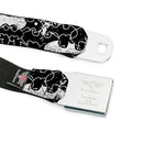 Batman Black Silver Seatbelt Belt - Batman Outlines Black/White Webbing