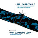 Batman Black Silver Seatbelt Belt - Bat Signals Stacked Blue/Black Webbing