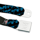 Batman Black Silver Seatbelt Belt - Bat Signals Stacked Blue/Black Webbing