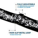 Batman Black Silver Seatbelt Belt - Batman Action Verbiage Black/White Webbing