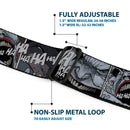 Batman Black Silver Seatbelt Belt - Joker Laughing CLOSE-UP Black/White Webbing