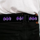 Batman Black Silver Seatbelt Belt - Batman Signal Black/Purple Plaid Webbing