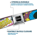 Batman Black/Silver Seatbelt Belt - BATGIRL-IS SHE HERO OR VILLAIN? w/Batgirl in Action Webbing