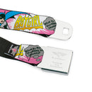 Batman Black/Silver Seatbelt Belt - BATGIRL-IS SHE HERO OR VILLAIN? w/Batgirl in Action Webbing