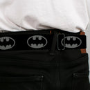 Batman Black Silver Seatbelt Belt - Batman Shield Black/Gray Webbing