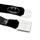 Batman Black Silver Seatbelt Belt - Batman Shield Black/Gray Webbing