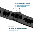 Batman Black Silver Seatbelt Belt - Bat Logo Transitions Gray/Black Webbing