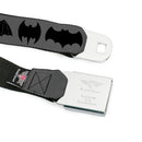 Batman Black Silver Seatbelt Belt - Bat Logo Transitions Gray/Black Webbing