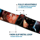 Arkham City Snowflake Full Color Black Red Seatbelt Belt - Batman Arkham City 3-Character/2-Scene Panels Webbing
