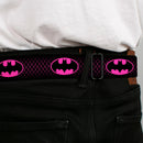Batman Full Color Black Hot Pink Seatbelt Belt - Batman Shield/Chainlink Black/Hot Pink Webbing