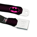 Batman Full Color Black Hot Pink Seatbelt Belt - Batman Shield/Chainlink Black/Hot Pink Webbing