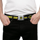 Bat Signal Full Color Black White Yellow Seatbelt Belt - BATMAN/Bat Signal Triple Stripe Black/White/Yellow Webbing