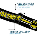 Bat Signal Full Color Black White Yellow Seatbelt Belt - BATMAN/Bat Signal Triple Stripe Black/White/Yellow Webbing