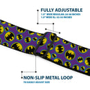 Bat Signal Full Color Black White Yellow Seatbelt Belt - Bat Signal Scattered Purple/Blue/Yellow/Black Webbing