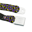 Bat Signal Full Color Black White Yellow Seatbelt Belt - Bat Signal Scattered Purple/Blue/Yellow/Black Webbing