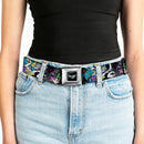 Batman Logo Full Color Black GOTHAM CITY Graffiti Seatbelt Belt - BATMAN/Joker Face CLOSE-UP Gotham City Graffiti Collage Webbing
