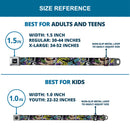 Batman Logo Full Color Black GOTHAM CITY Graffiti Seatbelt Belt - BATMAN/Joker Face CLOSE-UP Gotham City Graffiti Collage Webbing